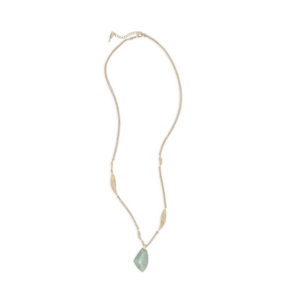 Chloe + Isabel Gilded Reeds Aventurine Long Pendant - Picture 8 of 10